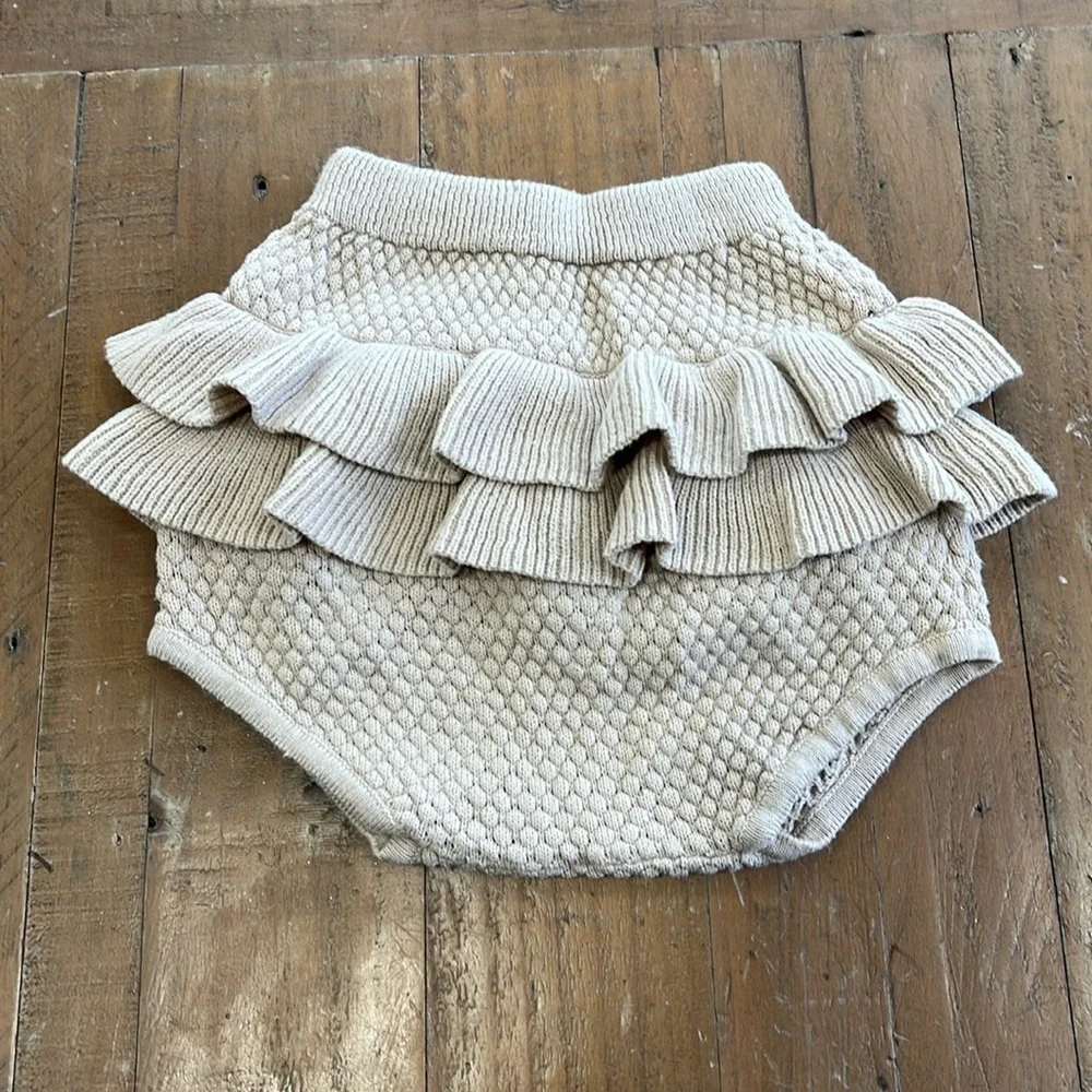 SHEIN neutral knit sweater and bloomer set